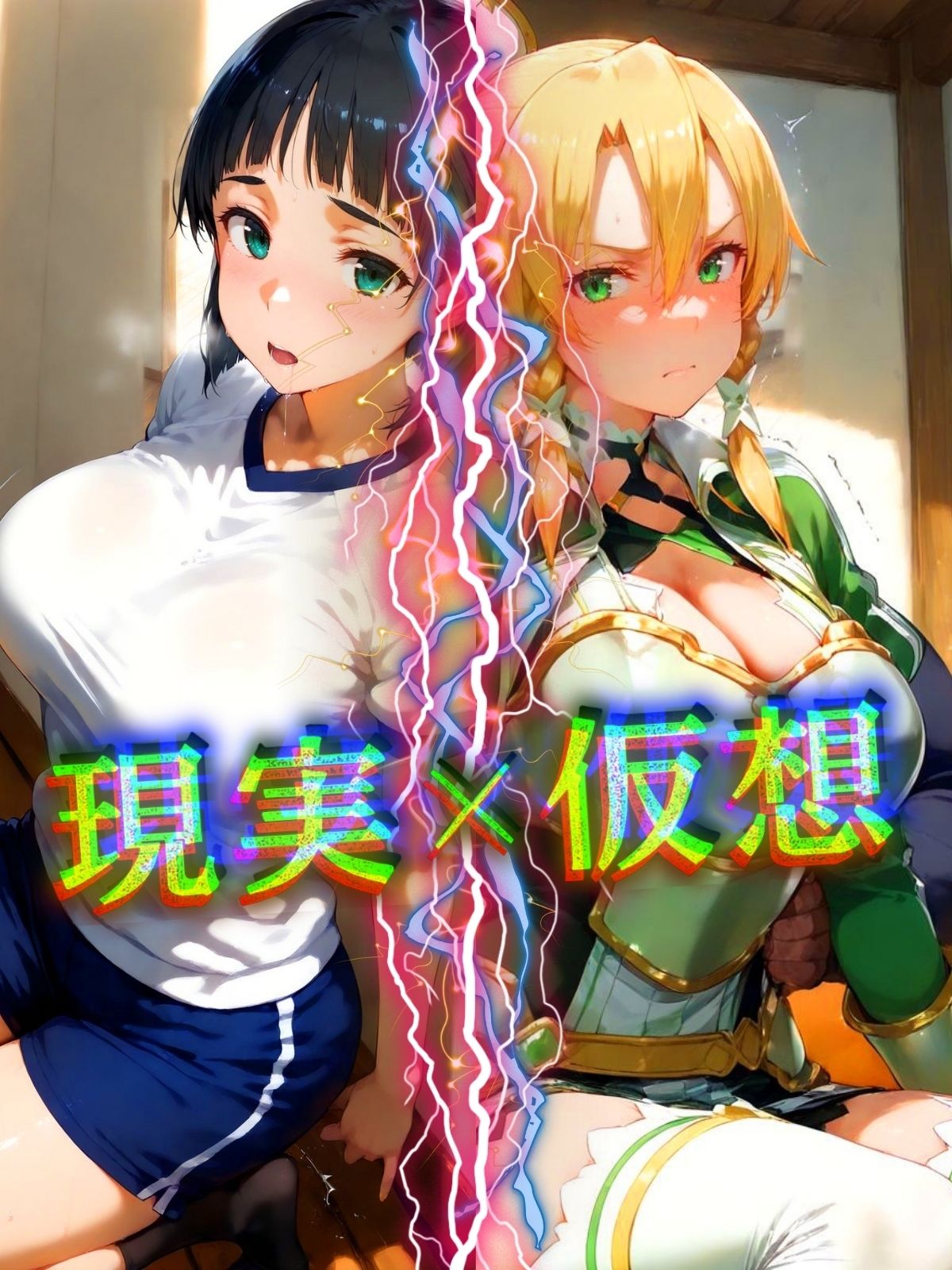 サンプル画像1:現実×仮想 快感同期中…(コスプレAI) [d_559272]