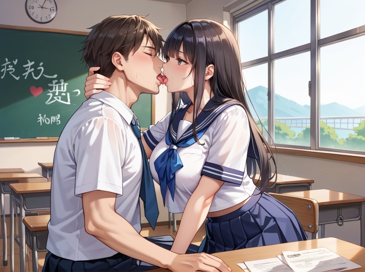 サンプル画像1:巨乳清楚な女子校生は教室セックスしたい(妄想マカロン) [d_559378]