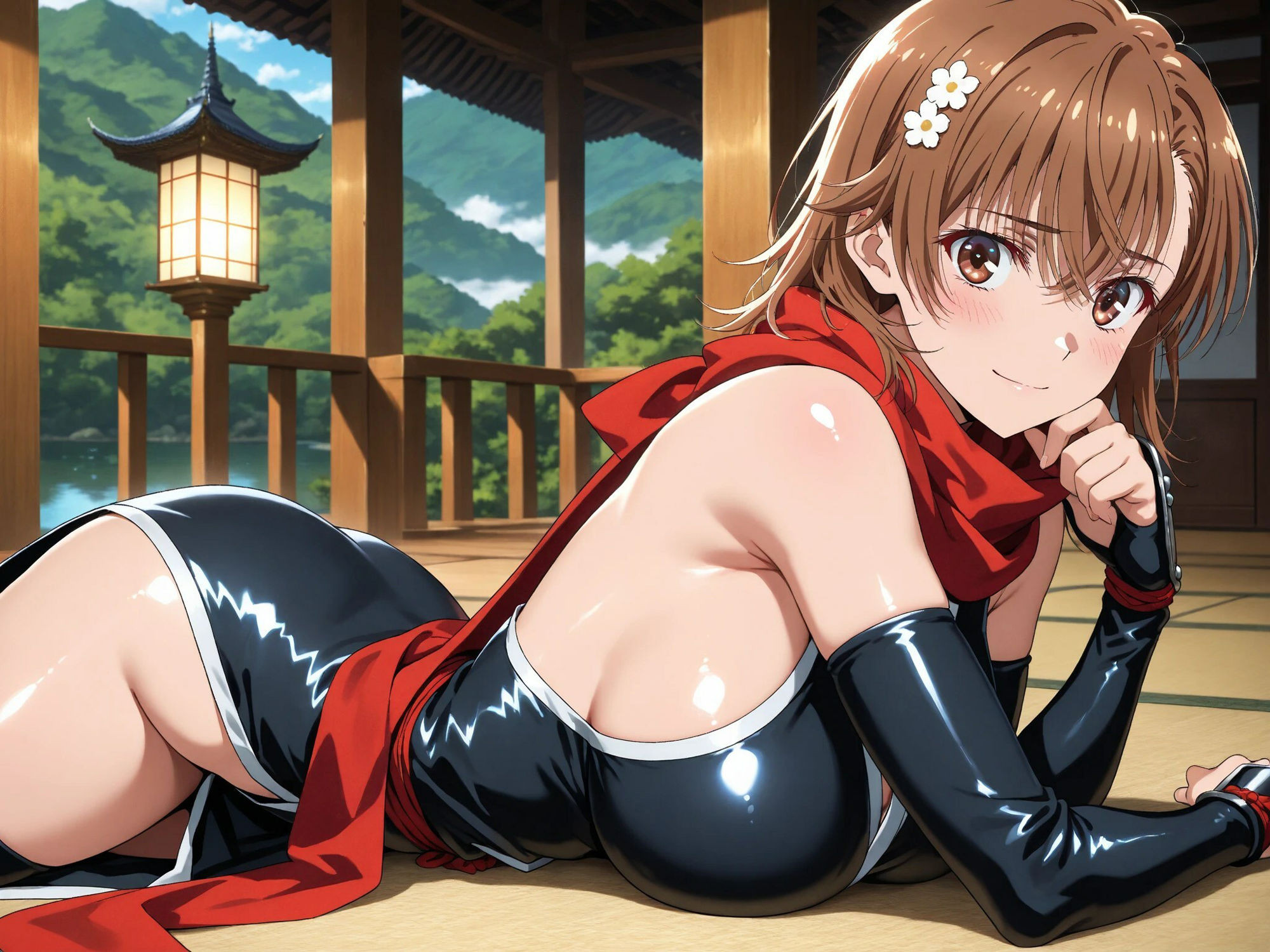 サンプル画像1:【発情ヒロイン】とある科学の超電〇砲  御坂〇琴  くのいちへん  〜横長画面〜(画像生成マン) [d_559420]