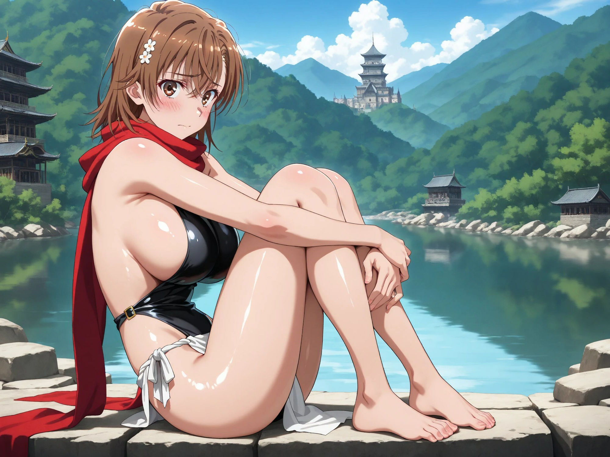 サンプル画像2:【発情ヒロイン】とある科学の超電〇砲  御坂〇琴  くのいちへん  〜横長画面〜(画像生成マン) [d_559420]