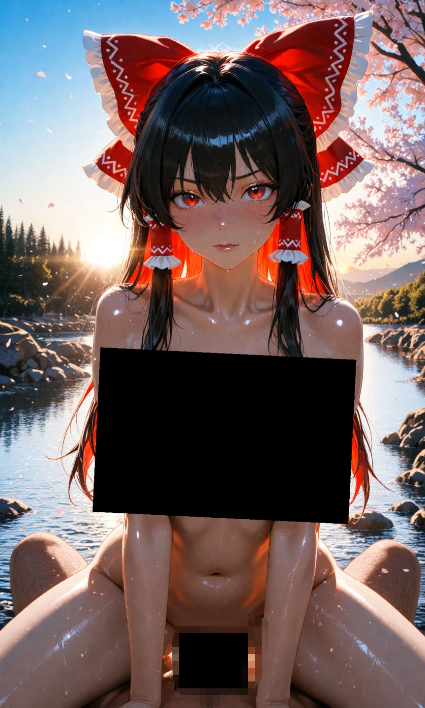 サンプル画像4:魔理沙は霊夢のえっちな写真を撮りたいようです。vol.32〜春の晴れた朝の川編〜(ゆるふわ研究所) [d_559805]