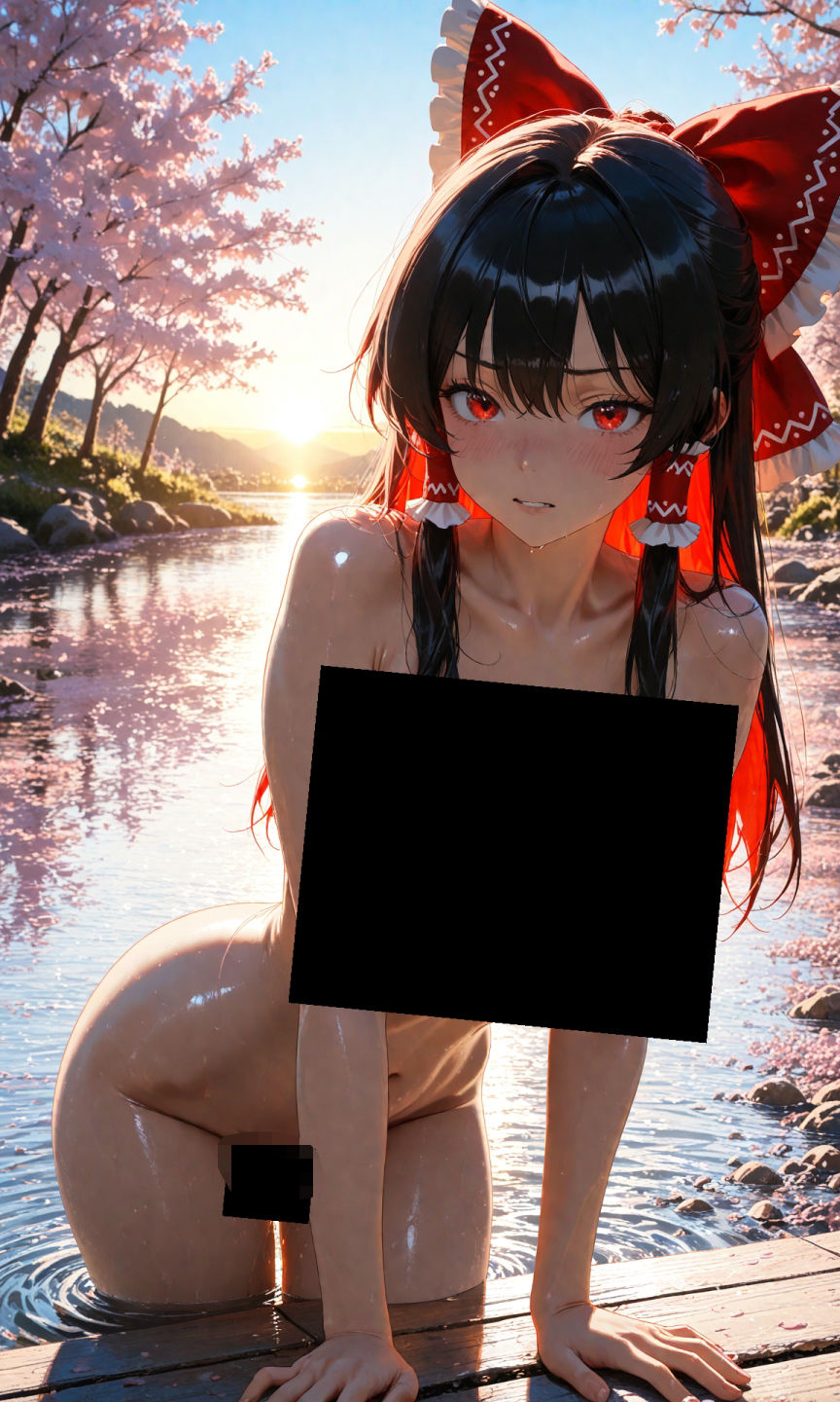 サンプル画像5:魔理沙は霊夢のえっちな写真を撮りたいようです。vol.32〜春の晴れた朝の川編〜(ゆるふわ研究所) [d_559805]