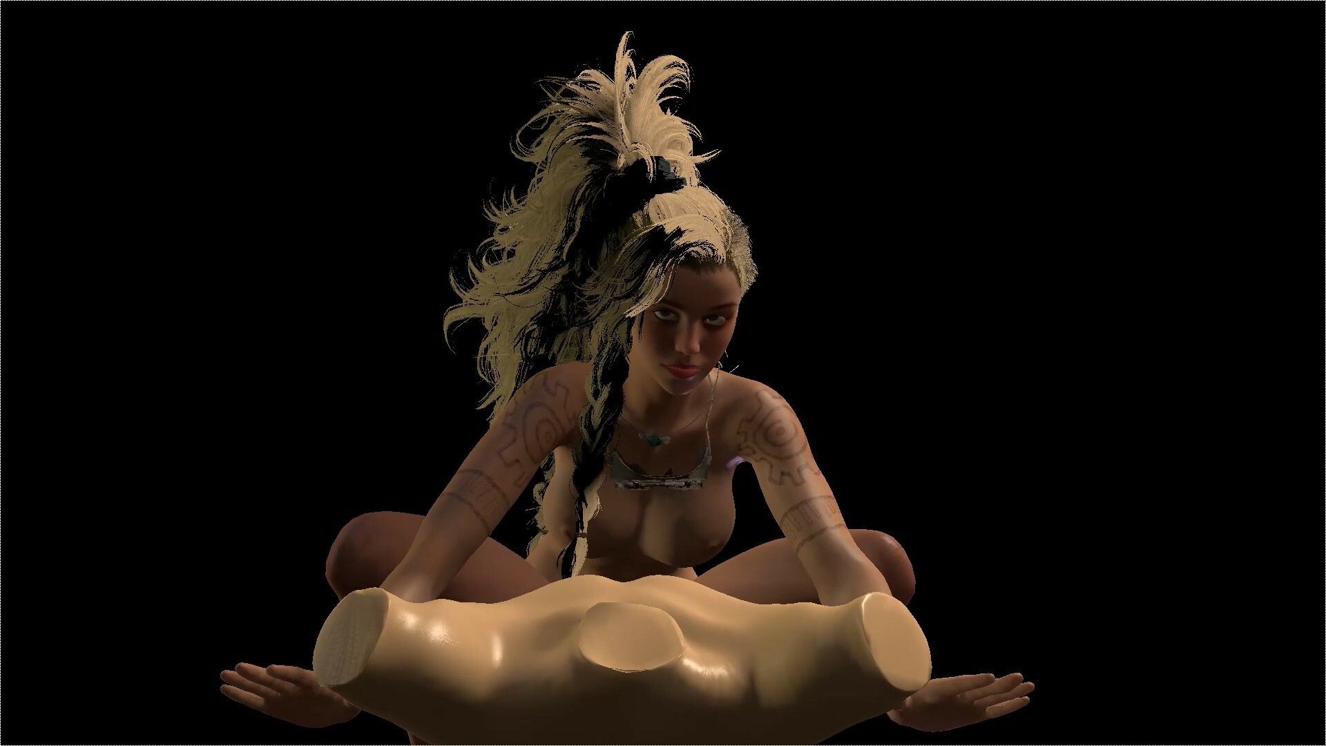 サンプル画像4:【ROMV274】モンスターハンターワイルズ 鍛冶屋 ジェマ ダミー騎乗位セックス「ンギモヂィィーーー！」(ローズ志向) [d_560222]