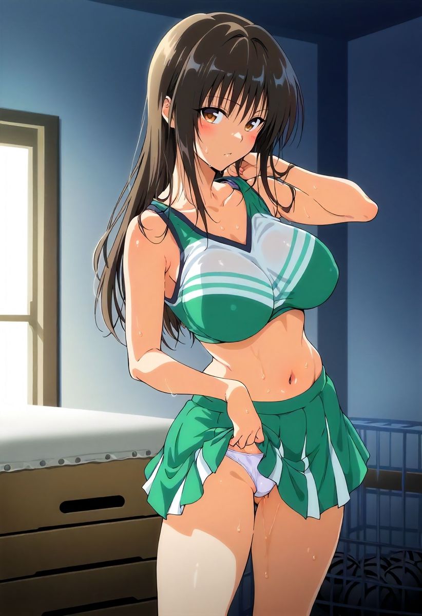 サンプル画像2:古〇川唯コスプレの女の子とチアコスでエッチ(赤理アカ) [d_560227]