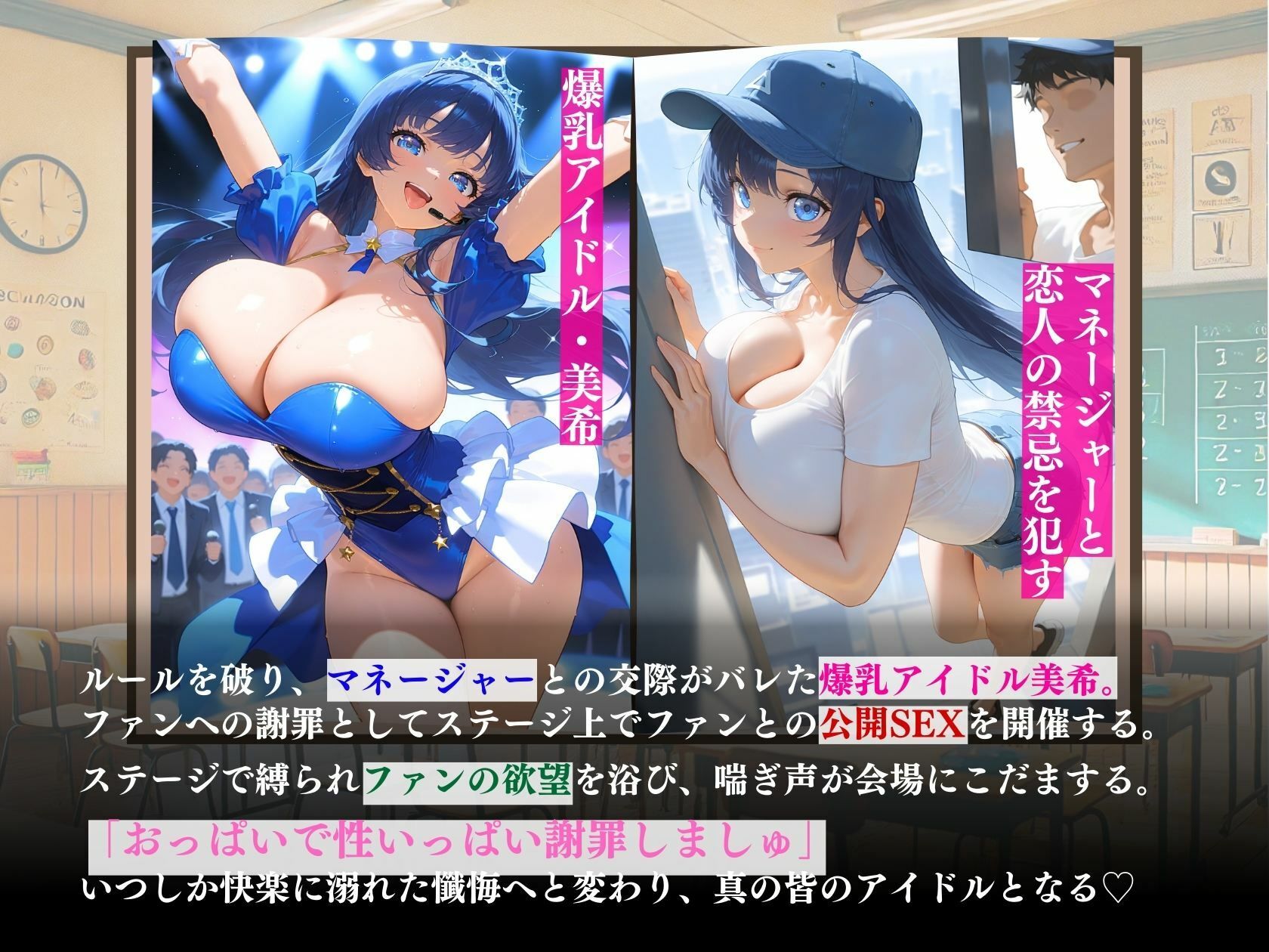 サンプル画像1:爆乳アイドル緊縛調教公開懺悔「おっぱいで性いっぱい謝罪しましゅ」(推し娘) [d_560239]