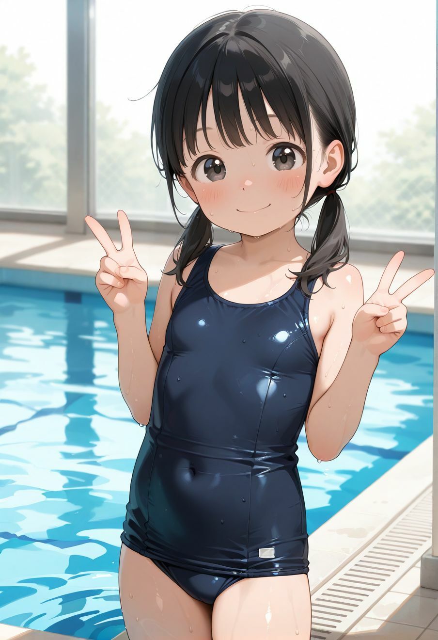 おじさんとプールで中出しえっち〜スク水少女は強烈ピストンでガチイキ〜 孕ませパラダイス エロ画像2