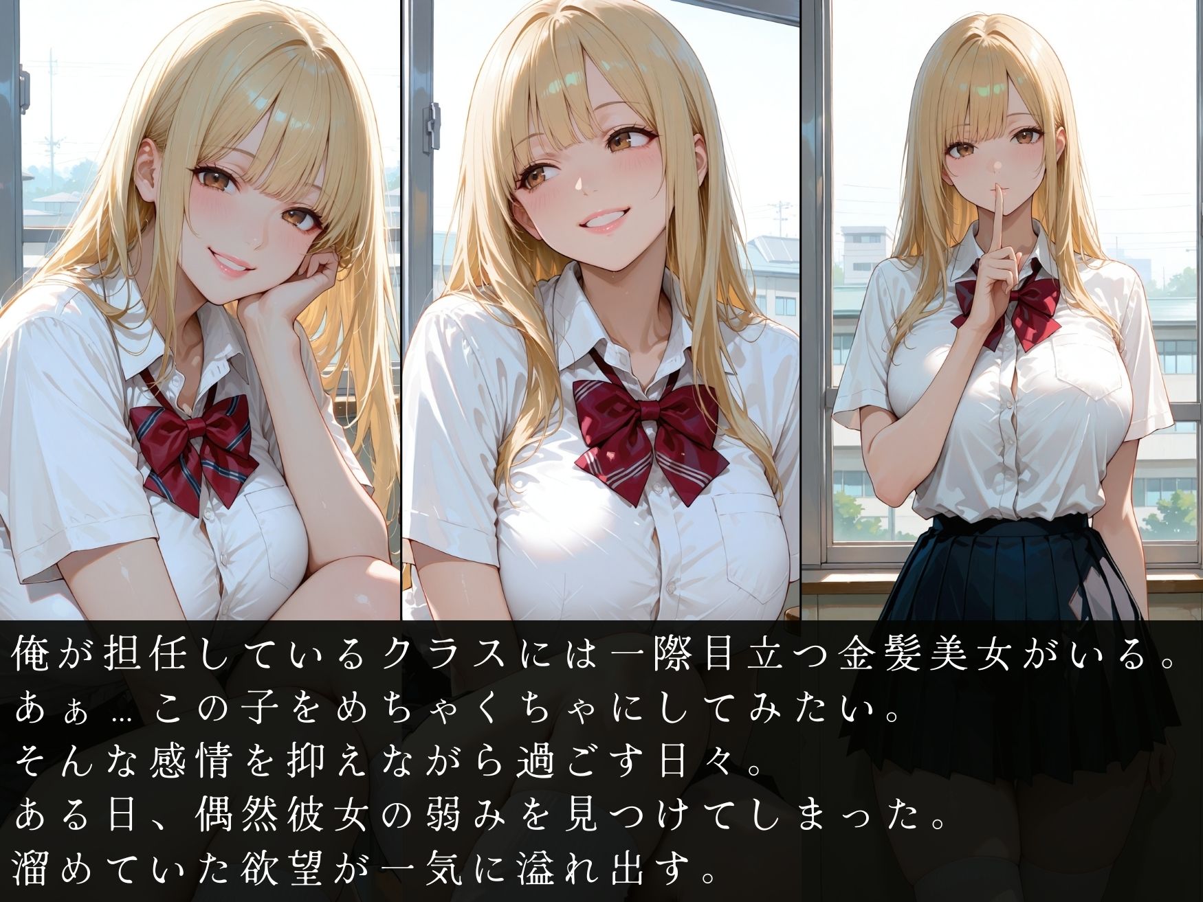 サンプル画像1:壊された日常〜金髪女子校生を縛り上げ生ハメ調教〜(mapuememaru) [d_560471]