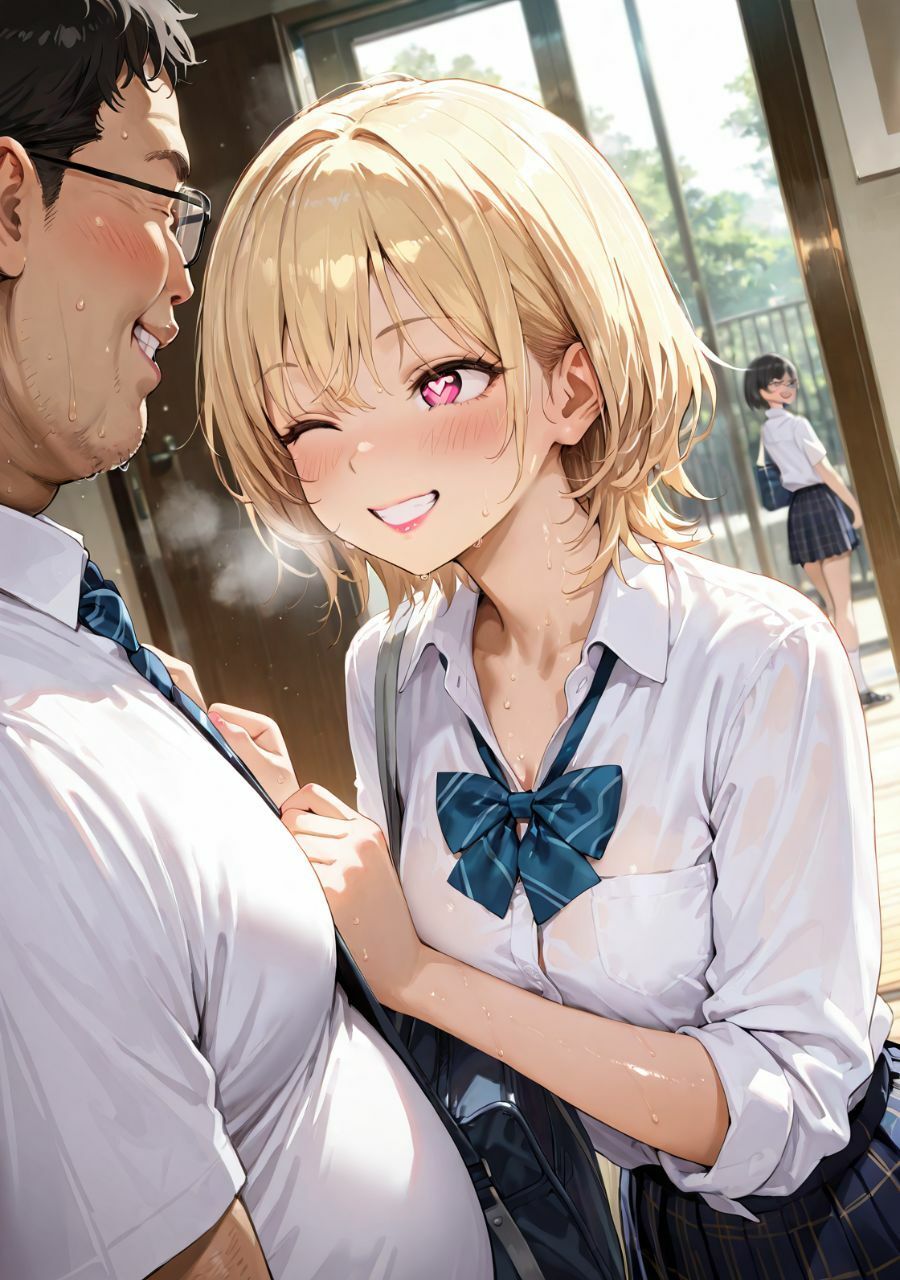 ノーパンノーブラで担任教師に甘えてくるいけないギャル 画像1