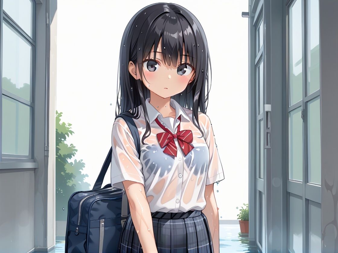 サンプル画像1:ずぶ濡れ女子校生を助けたらヤって恩返ししてくれた件(ハメリアばなな) [d_560702]