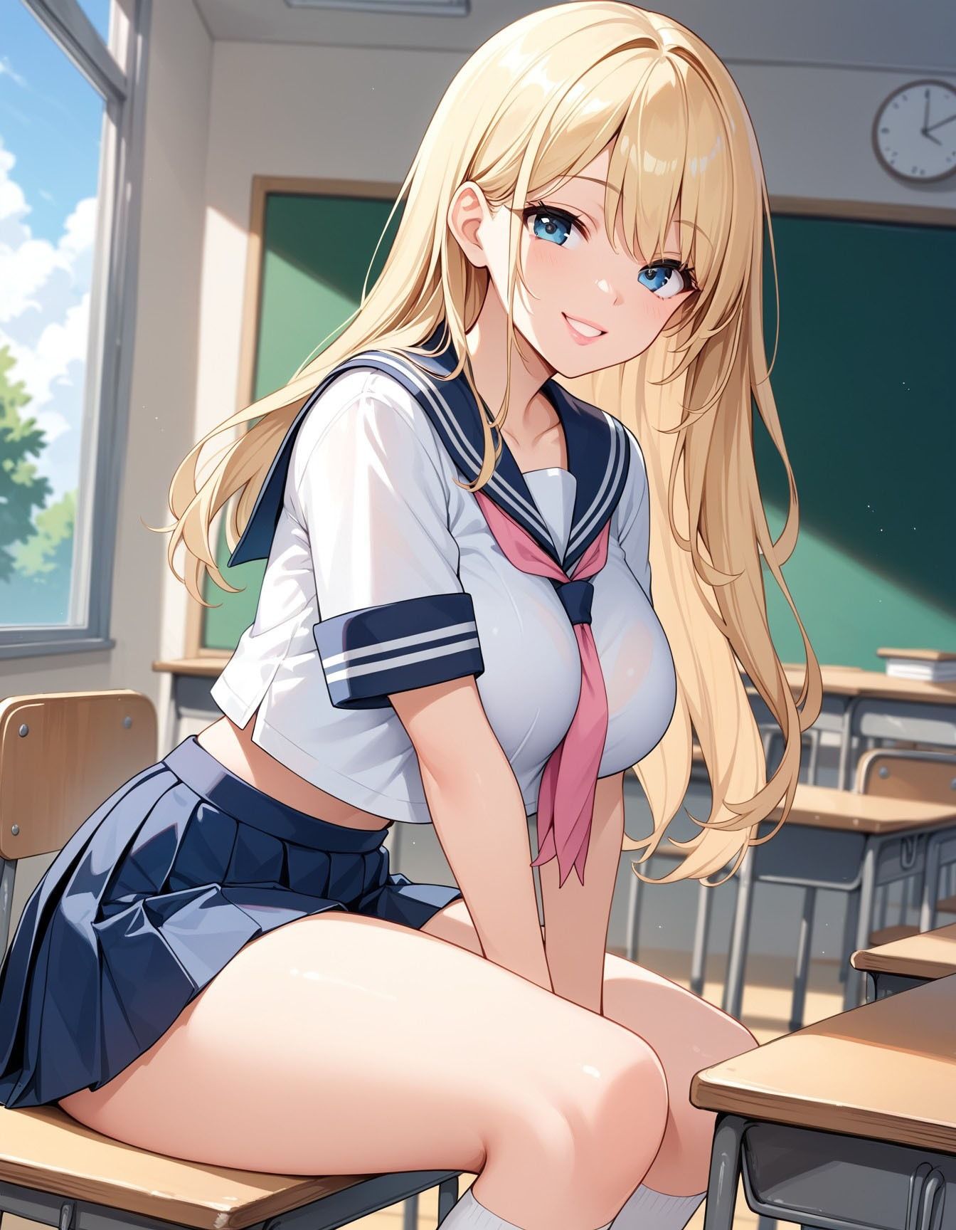 キモ●ブ教師に中出しされちゃう制服巨乳ちゃん 画像1