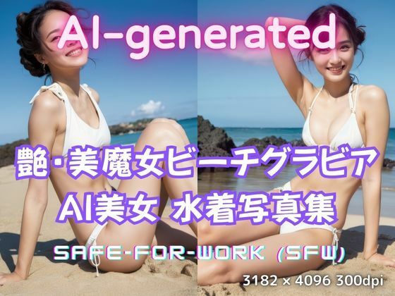 美魔女ビーチグラビア 〜AI美女 水着写真集100枚セット〜