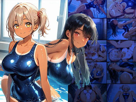【4K】日焼け爆乳水泳部員二人が顧問教師と種付け交尾三昧【300枚】 画像1