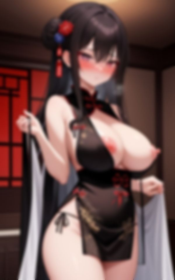 サンプル画像2:媚薬を飲んだ爆乳チャイナ娘が魅惑の身体で色仕掛け(リアルAI美女) [d_561249]