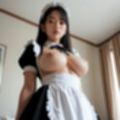 メイドを下から見上げた（セリフなし  AI画像集）