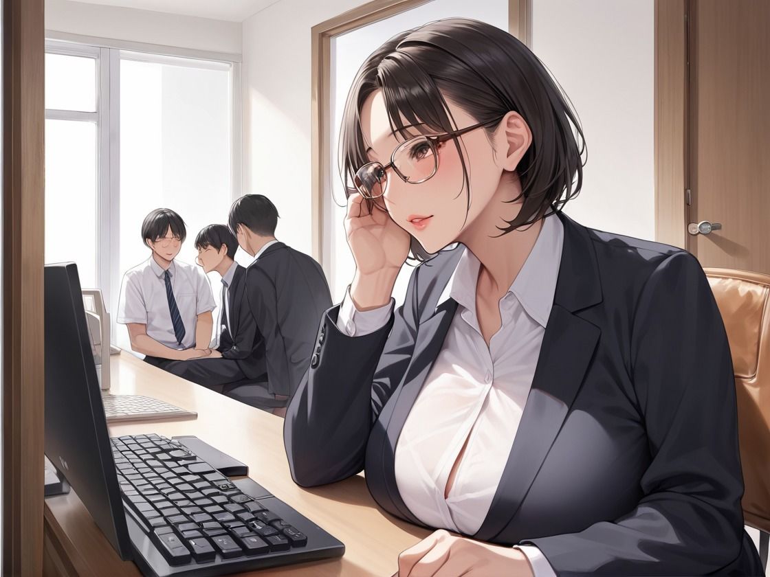 サンプル画像1:おっぱいフェチの俺と人妻変態上司の乳圧(にじのかなた) [d_561297]