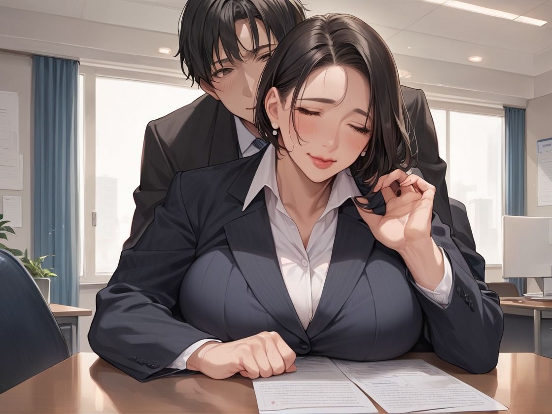 おっぱいフェチの俺と人妻変態上司の乳圧_1