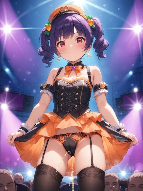 サンプル画像1:アイドルっぽいかわいい女の子がパンツをはいたままおしっこをおもらししている画像集1(えっふぇれ) [d_561440]