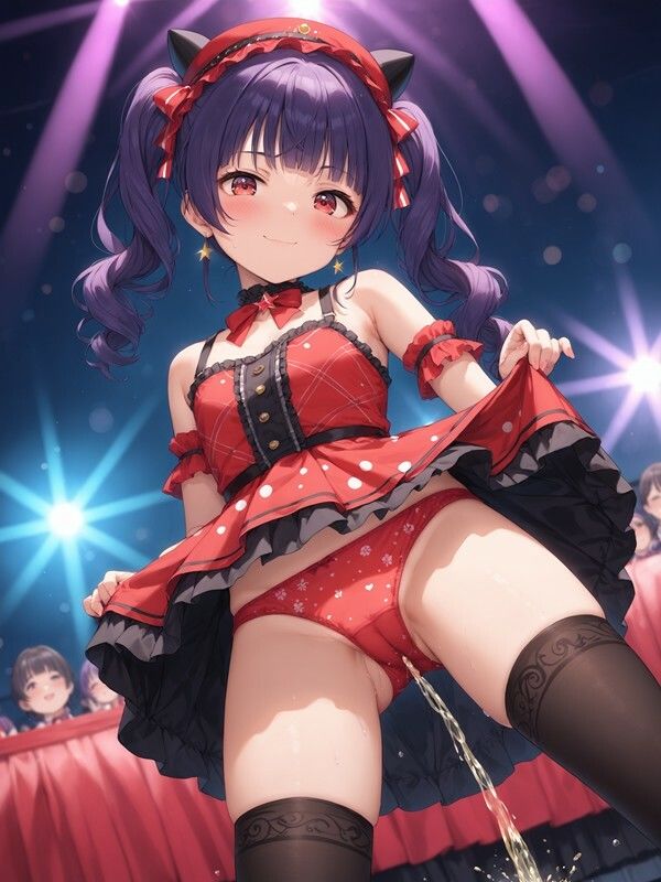 サンプル画像6:アイドルっぽいかわいい女の子がパンツをはいたままおしっこをおもらししている画像集1(えっふぇれ) [d_561440]