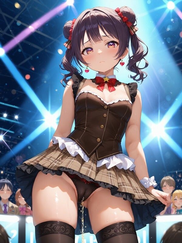 サンプル画像3:アイドルっぽいかわいい女の子がパンツをはいたままおしっこをおもらししている画像集(えっふぇれ) [d_561441]