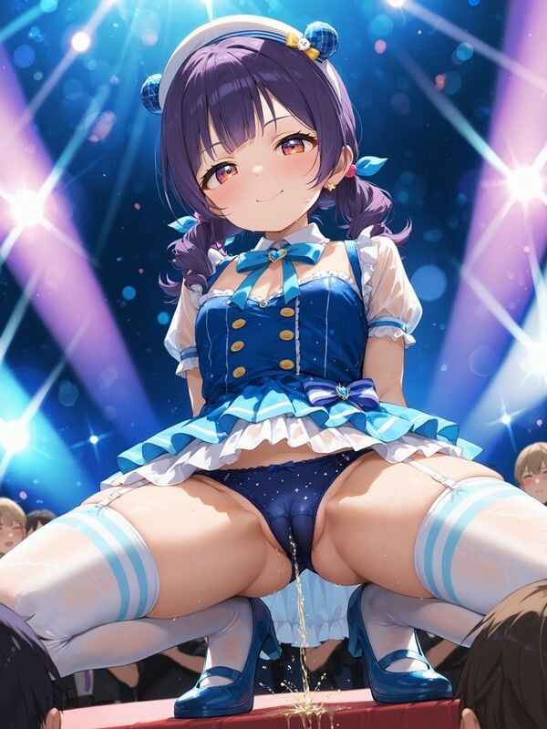 サンプル画像4:アイドルっぽいかわいい女の子がパンツをはいたままおしっこをおもらししている画像集(えっふぇれ) [d_561441]