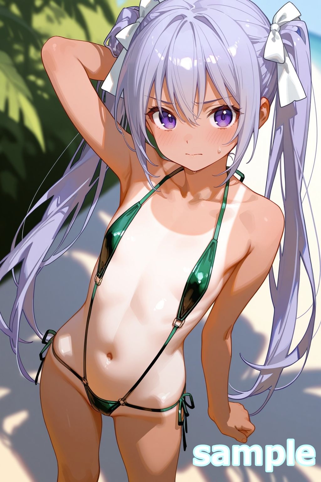 サンプル画像2:水着美少女イラスト集 〜スリングショット水着編〜(ぱいろみん) [d_561799]