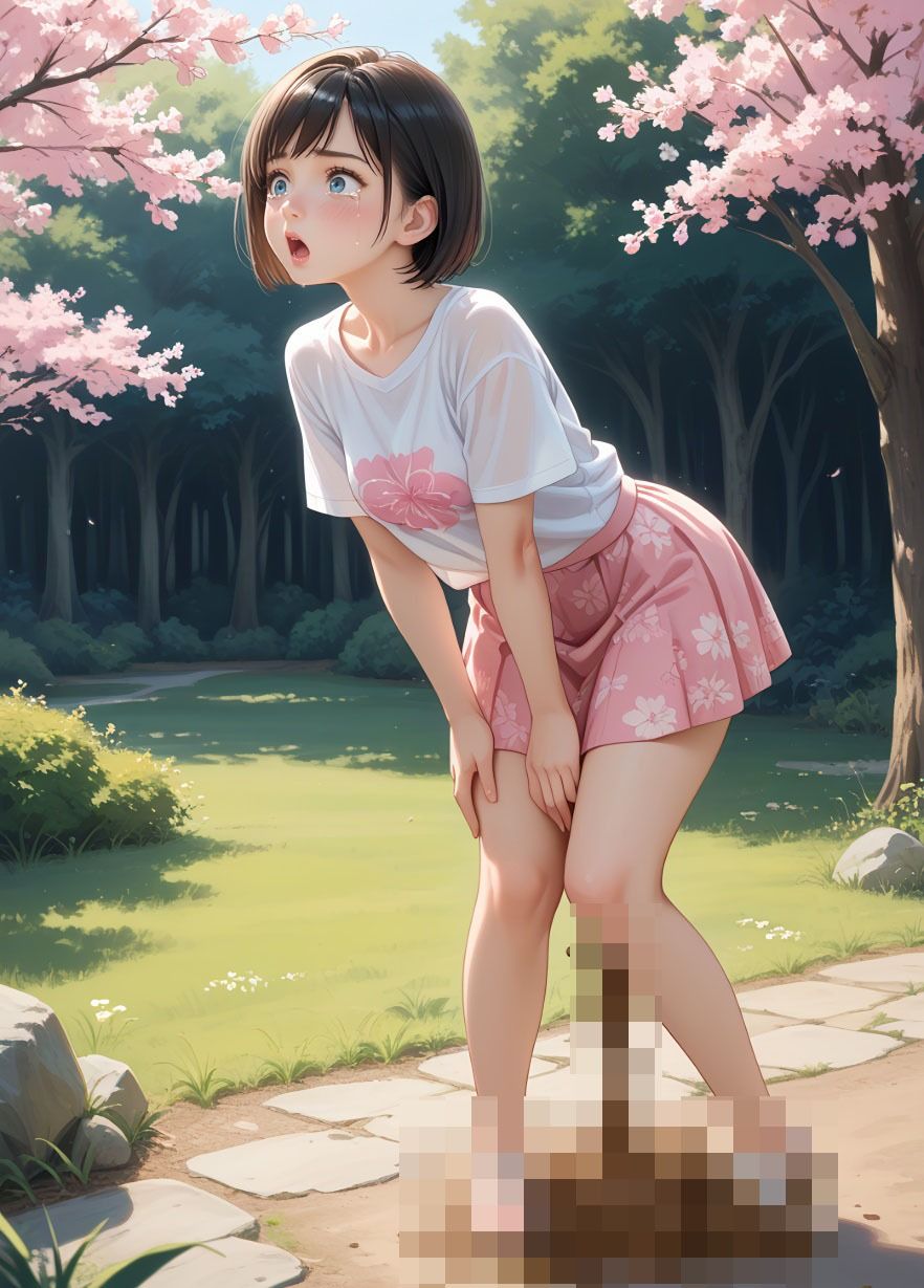 【100枚・4K】花見デートで我慢できずうんちおもらし (私服ver.) 画像3