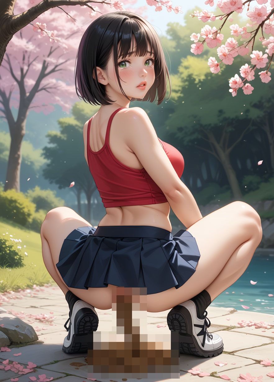 【100枚・4K】花見デートで我慢できずうんちおもらし (私服ver.) 画像8