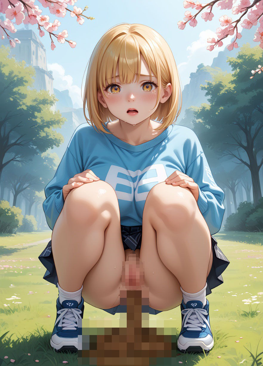 【100枚・4K】花見デートで我慢できずうんちおもらし (私服ver.) 画像9