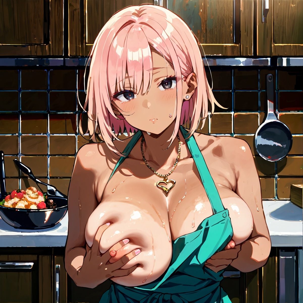 サンプル画像1:黒ギャル裸エプロンH！【厳選画像377枚】Vol.2(青春童貞) [d_562149]