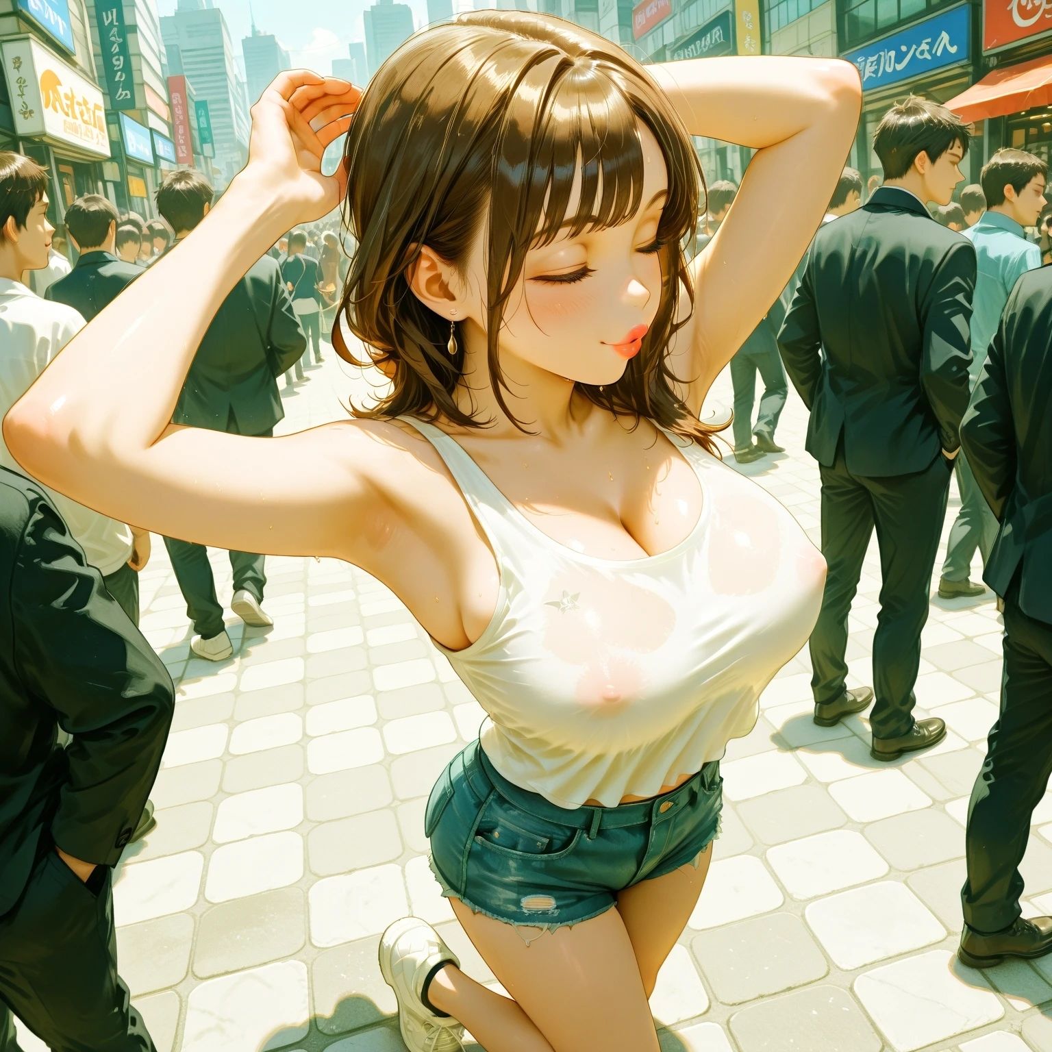 サンプル画像2:歩行者天国  ぶっかけ祭り(AI工房ひげめがね) [d_562187]