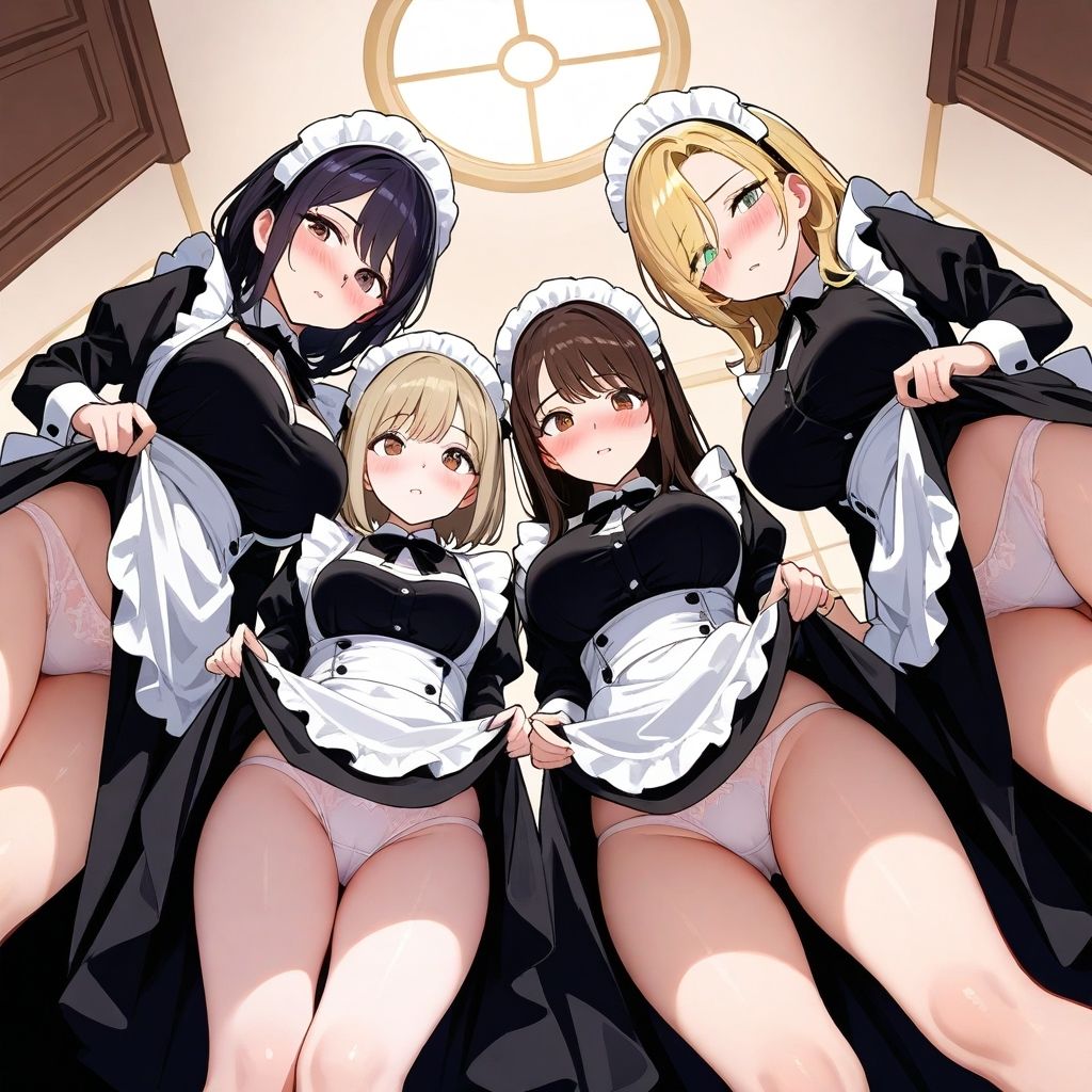 フェチコレVol.58 スカートをたくし上げてパンツを見せつけてくる金髪巨乳メイドたち【総枚数250枚】 画像2