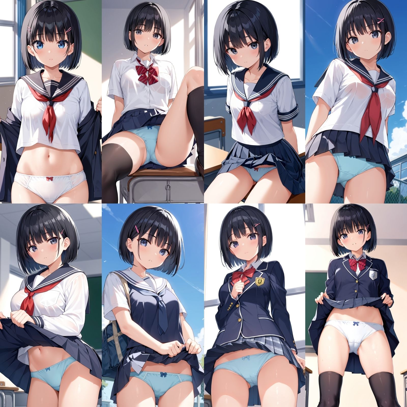 サンプル画像1:ボブ女子のパンティー【500枚】(女子高生) [d_562249]