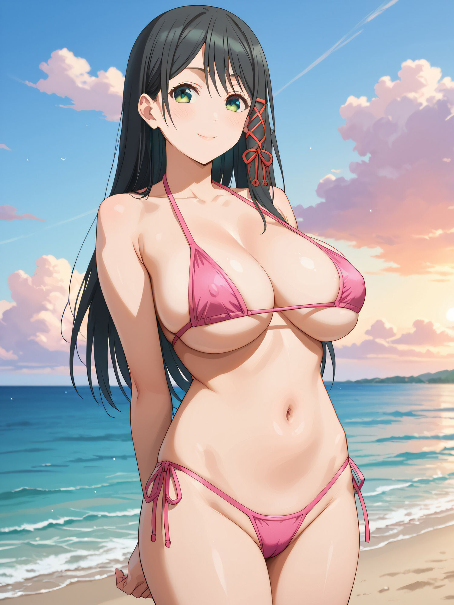 サンプル画像1:甘神◯重のえちえちビーチ(AIれんず) [d_562625]