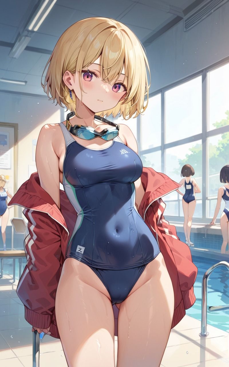 金髪水泳部員とヤリまくり部内生ハメsex 画像1