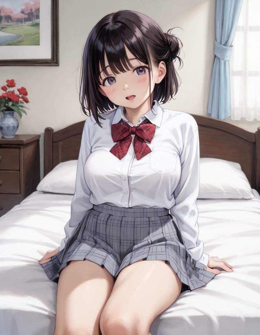 サンプル画像1:巨乳と制服エッチ【美麗イラストCG集】（398枚）(yuzuha@AI girl) [d_562872]