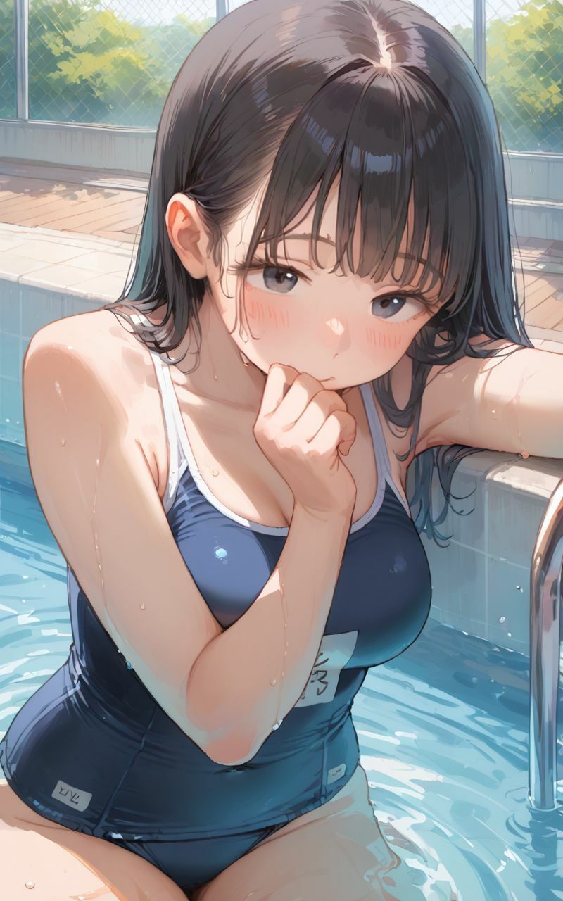 恥ずかしがり屋で巨乳のスク水女子校生を孕ませる 画像3