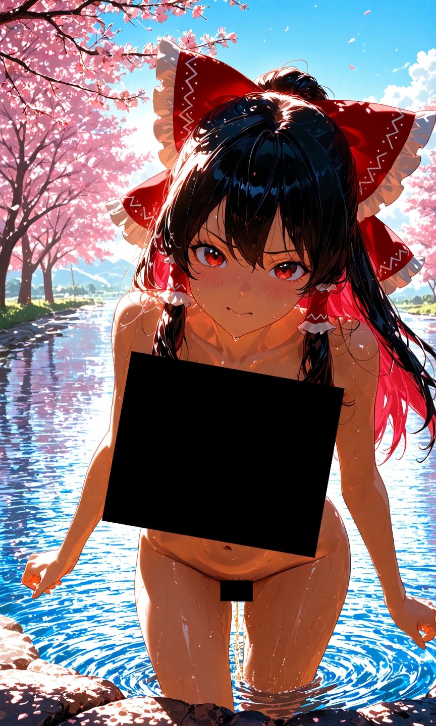 サンプル画像6:魔理沙は霊夢のえっちな写真を撮りたいようです。vol.37〜春の雲の多い昼の川編〜(ゆるふわ研究所) [d_563035]