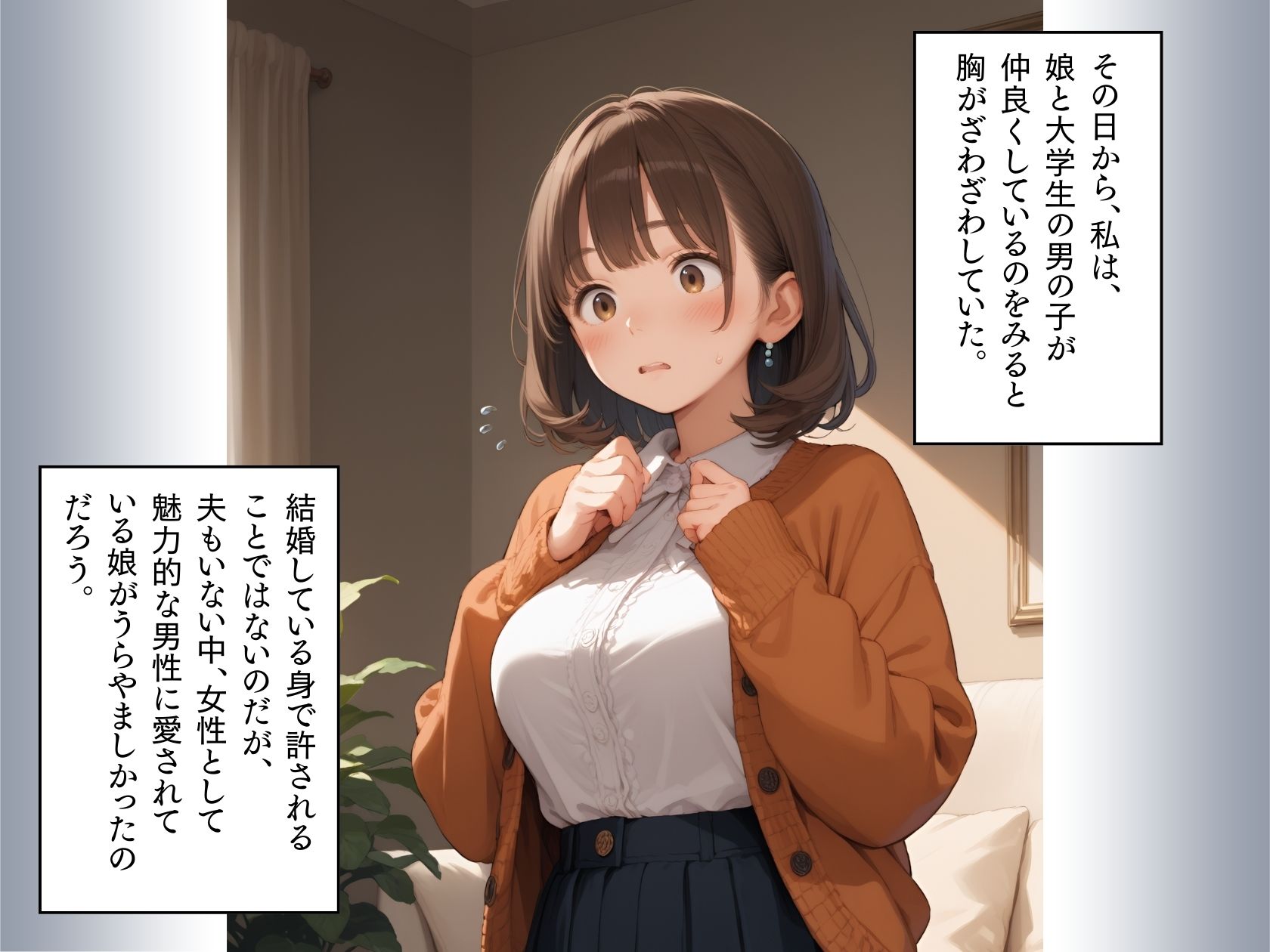 サンプル画像2:家庭教師と娘のHをみたお母さんが欲情してしまい、娘から寝取ってしまった話(ぱんなっつ) [d_563086]