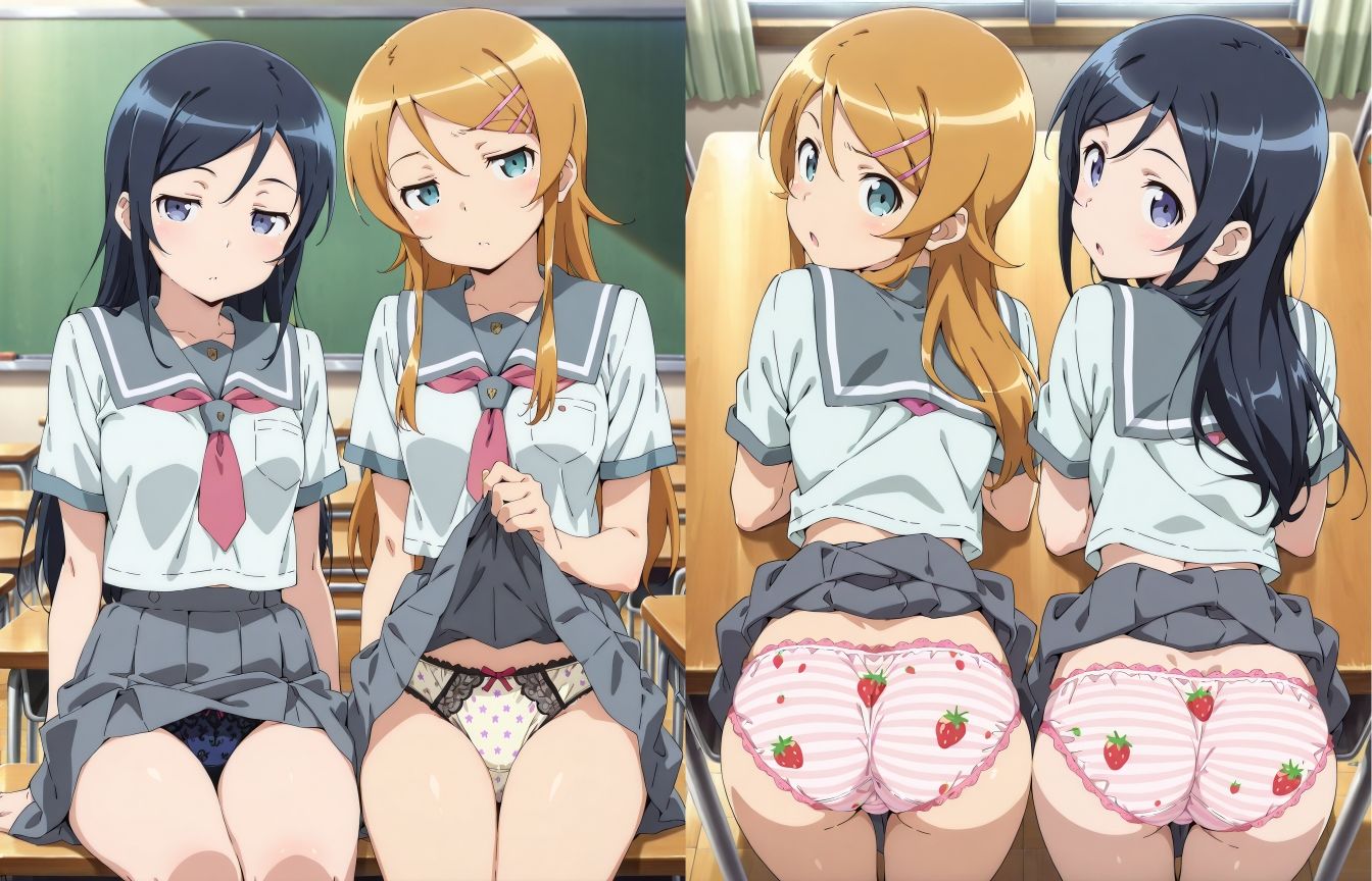 サンプル画像1:妹と妹の友達のパンツ(五本木ポメ) [d_563166]