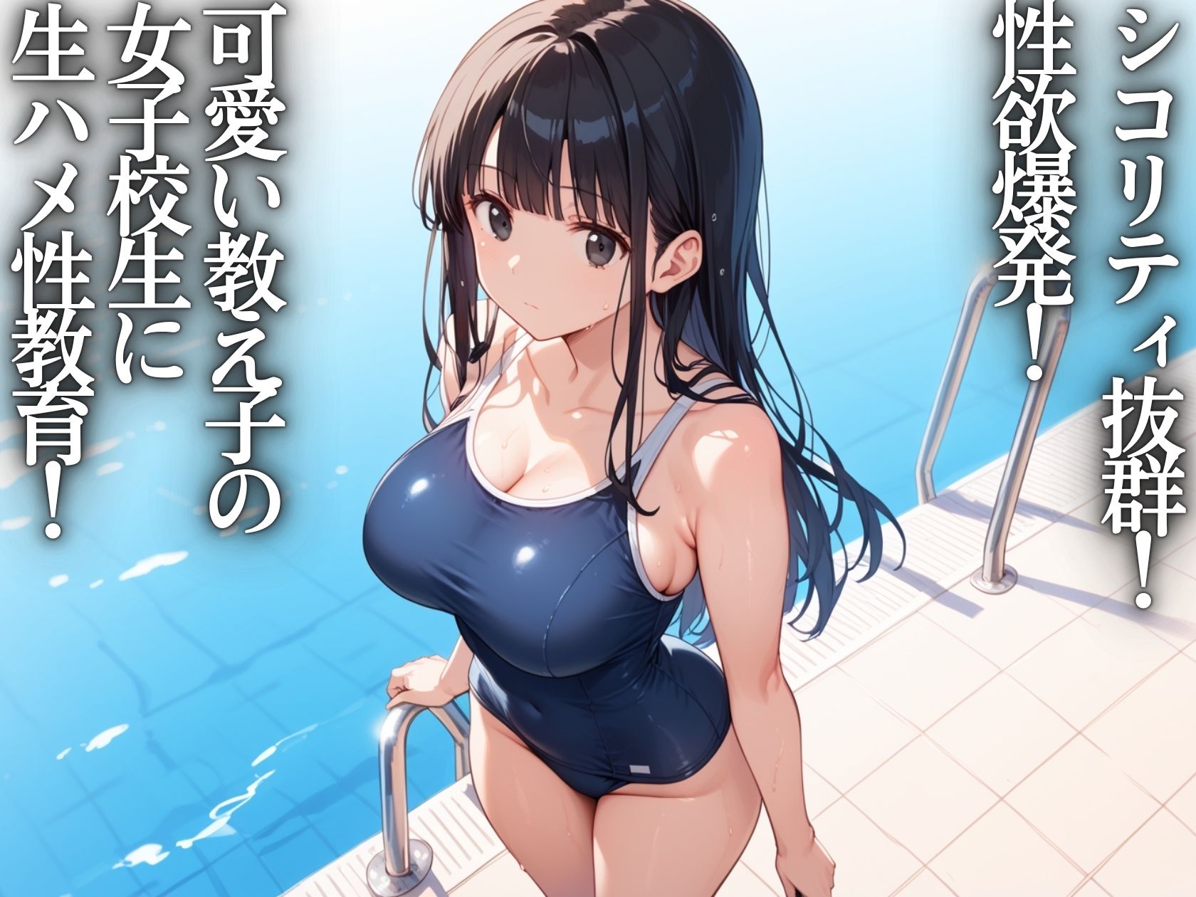 淫乱学園〜教え子のスク水JKと生ハメ性教育 画像1