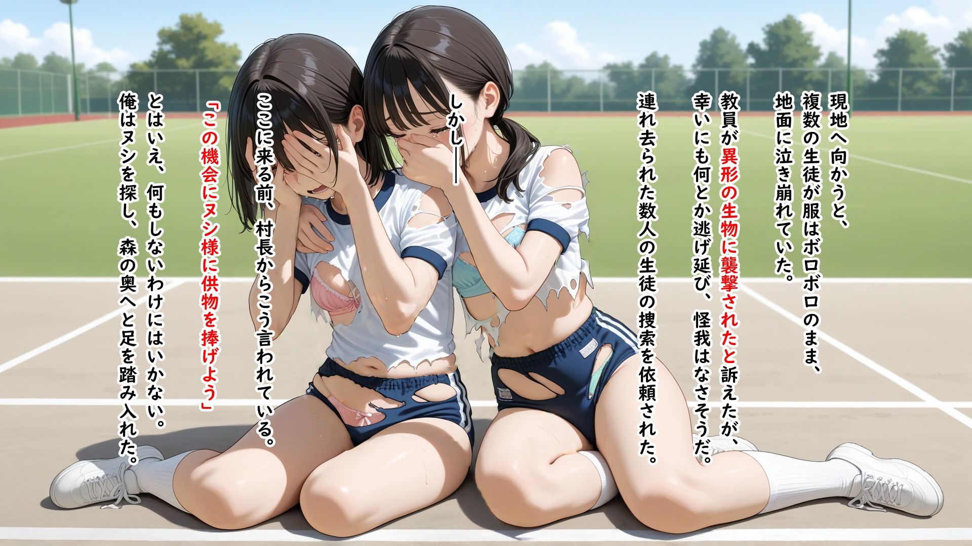 サンプル画像4:異形の生物に生贄として捧げられ触手で全身の性感帯を同時に嬲られて何回イってもやめてもらえない女の子(ありゅ研究所) [d_563232]