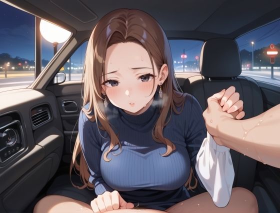 サンプル画像1:巨乳人妻の車内不倫〜NTR〜(よしイクぞうさん) [d_563358]