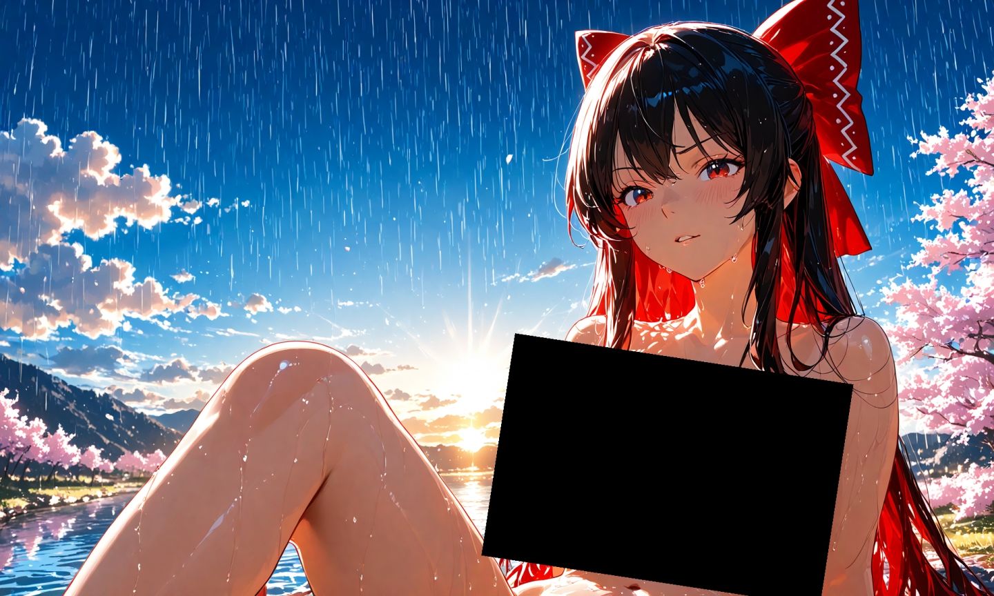 魔理沙は霊夢のえっちな写真を撮りたいようです。vol.38〜春の雲の多い夕方の川編〜 画像1