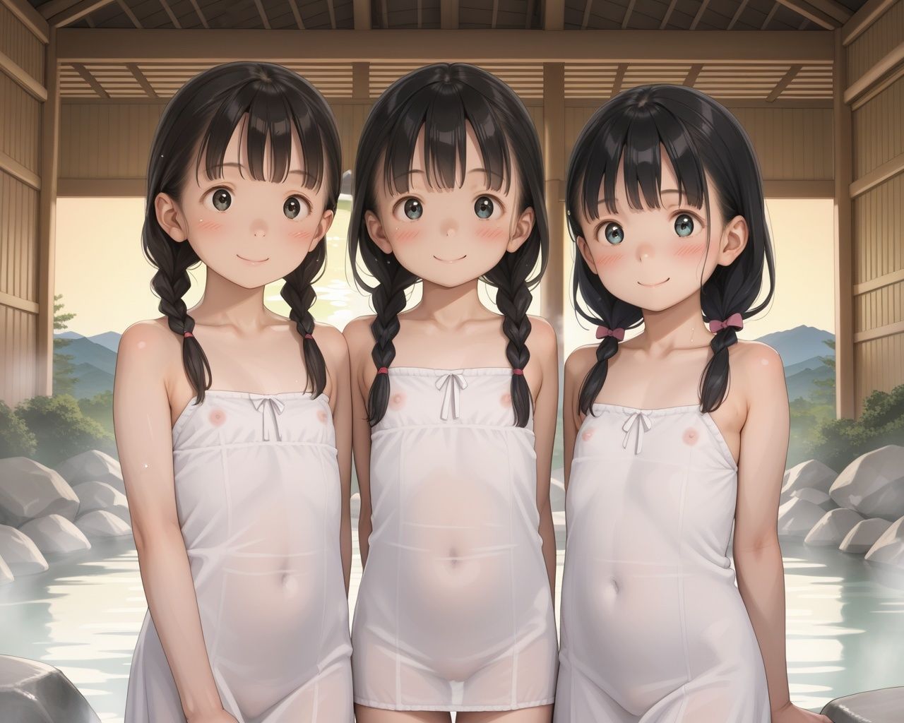 サンプル画像1:透けそうな柔肌少女達 CG集 02(あめりかん極太ロリロリそーせーじ) [d_563485]