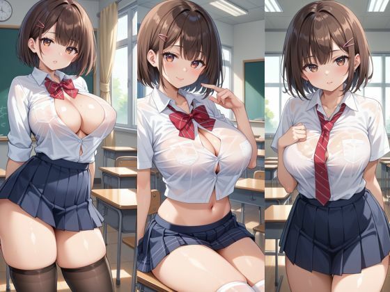 サンプル画像2:制服の下の約束── 誰にも見せない、あのとき交わした視線と指先(AI結) [d_563497]