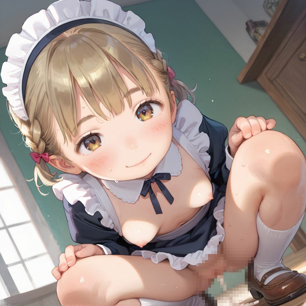 ちっぱい家政婦、台所の情事023