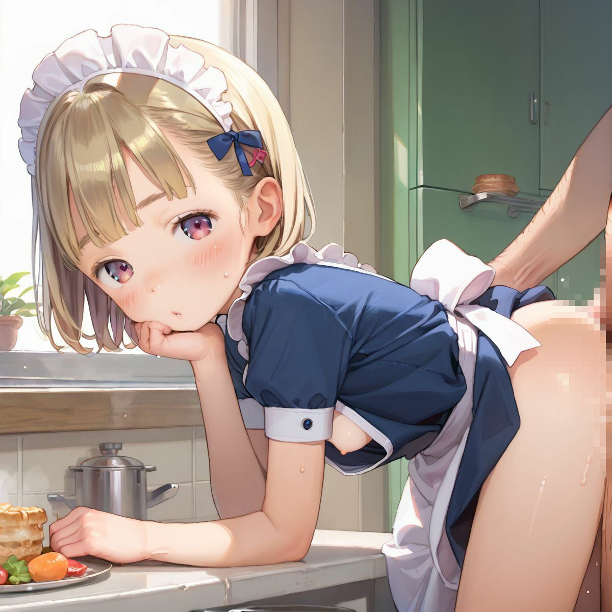 ちっぱい家政婦、台所の情事026