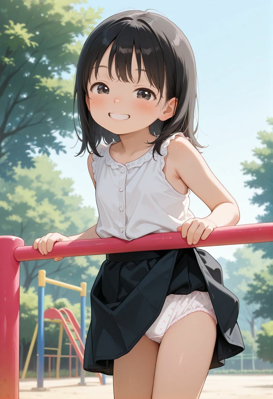 公園で遊ぶちっぱい少女と内緒の中出しセックス1