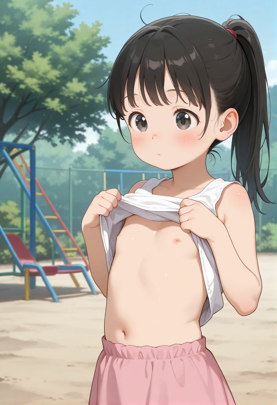 公園で遊ぶちっぱい少女と内緒の中出しセックス4