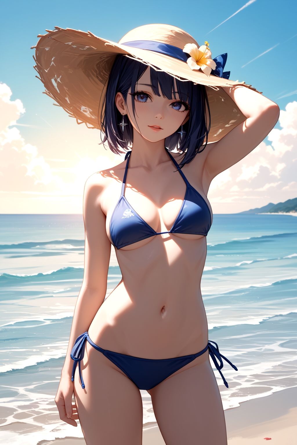 サンプル画像1:ビーチの誘惑 〜水着美女の秘密〜(びじょクリエイト) [d_563580]